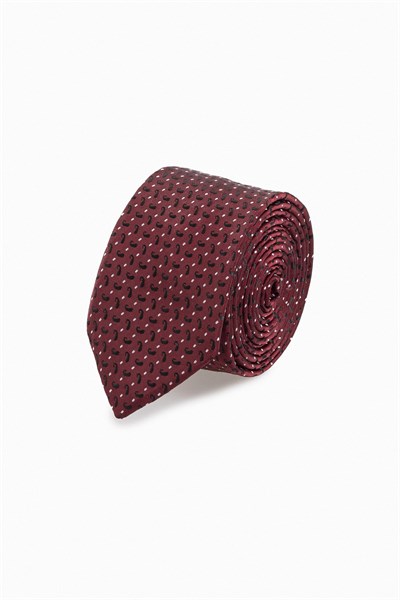 Açık Bordo Baskılı Kravat