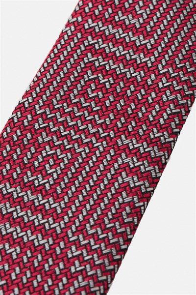 Açık Bordo Baskılı Kravat