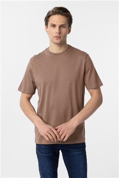 Kiremit Regular Düz Bisiklet Yaka Tişört