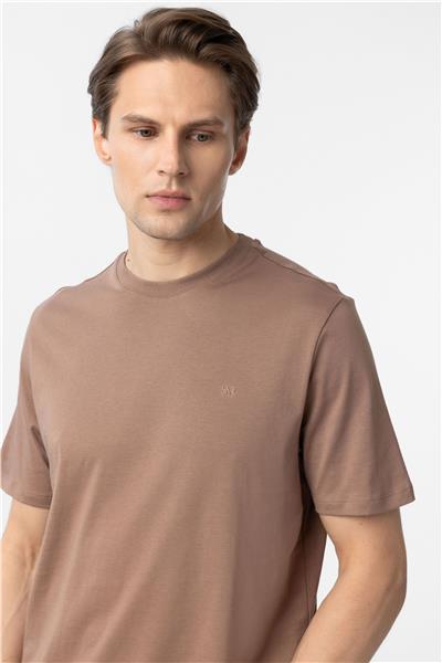 Kiremit Regular Düz Bisiklet Yaka Tişört