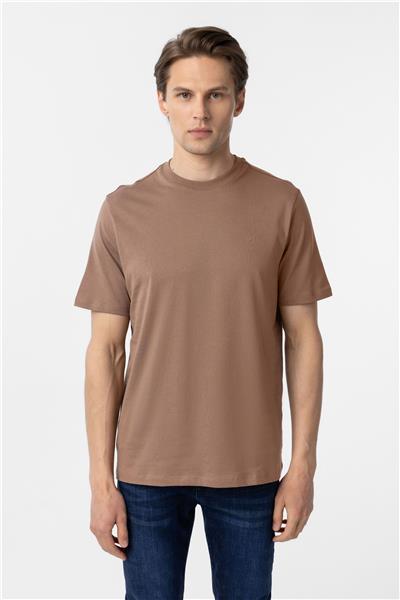 Kiremit Regular Düz Bisiklet Yaka Tişört