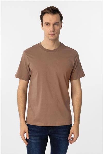 Kiremit Regular Düz Bisiklet Yaka Tişört