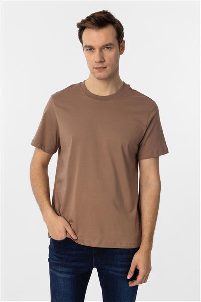 Kiremit Regular Düz Bisiklet Yaka Tişört