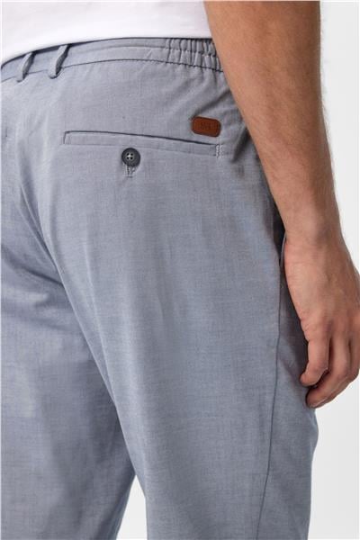 Buz Mavi Slim Fit Armürlü Jogger Pantolon