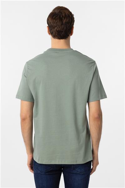 Su Yeşili Regular Düz Bisiklet Yaka Tişört