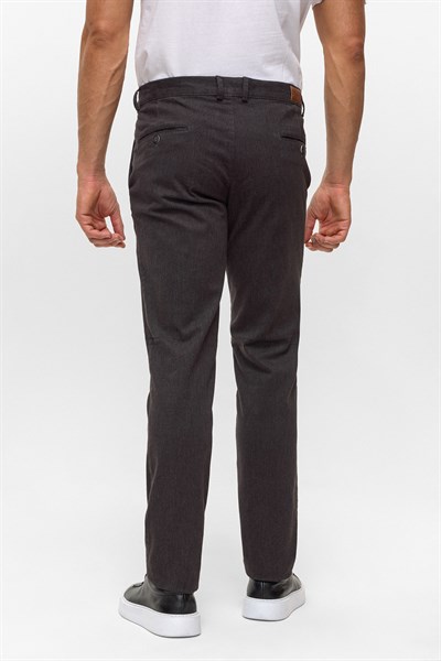 Antrasit Regular Armürlü Kanvas Pantolon