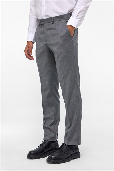 Antrasit Regular Armürlü Kumaş Pantolon