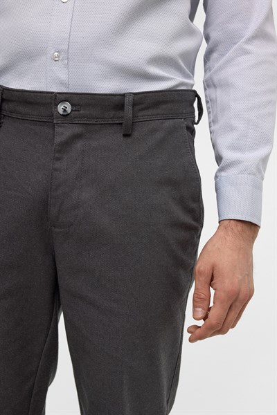 Antrasit Regular Armürlü Pantolon