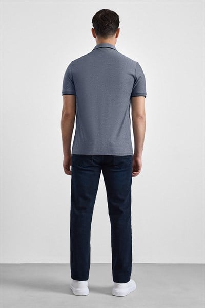 Antrasit Regular Düz Baskısız Pike Düğmeli Polo Yaka Nefes Alabilen Tişört