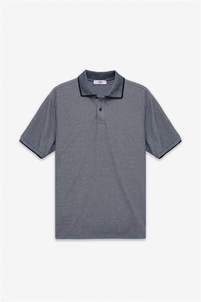 Antrasit Regular Düz Baskısız Pike Polo Yaka Standart Tişört
