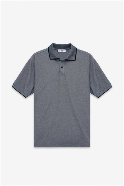 Antrasit Regular Düz Baskısız Pike Polo Yaka Standart Tişört