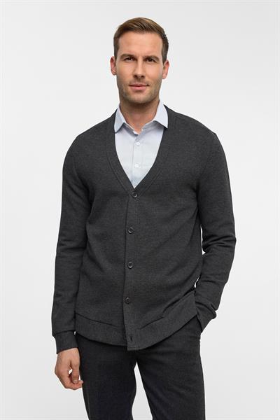 Antrasit Regular Düz V Yaka Hırka