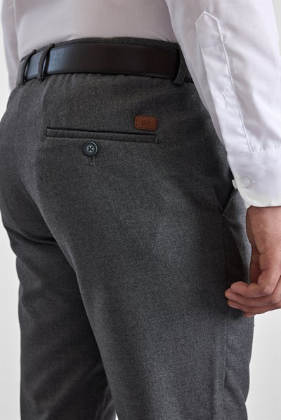 Antrasit Slim Düz İnterlok Yarım Lastikli Rüzgar Geçirmez Jogger Pantolon