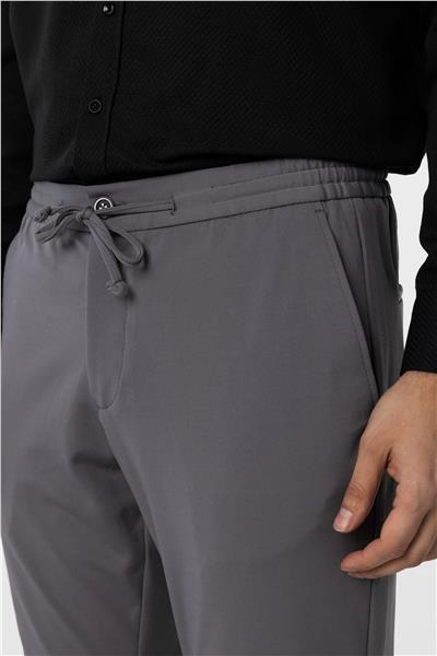 Antrasit Slim Fit Düz Jogger Pantolon