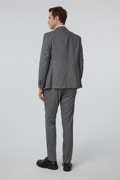 Antrasit Slim Fit Düz Sivri Yaka 6 Drop Yelekli Klasik Takım Elbise