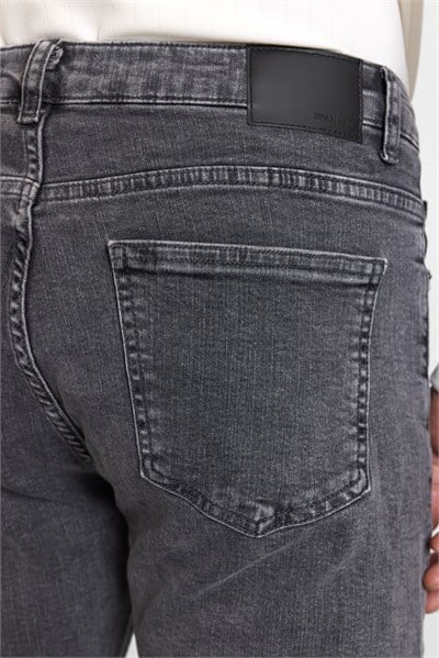 Antrasit Slim Normal Bel Denim Pantolon