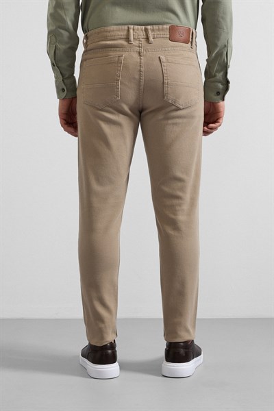 Bej Düz Casual Pantolon