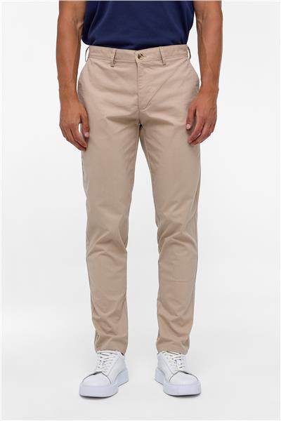 Bej Regular Armürlü Pantolon