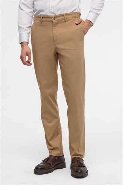 Bej Regular Armürlü Pantolon