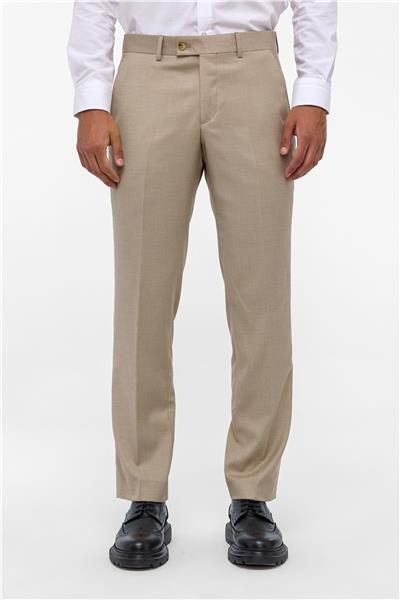 Bej Regular Armürlü Pantolon