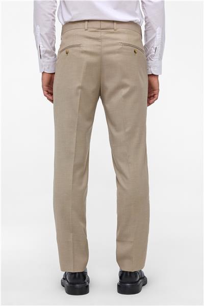 Bej Regular Armürlü Pantolon