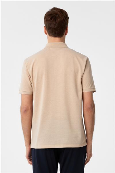 Bej Regular Armürlü Polo Yaka Tişört