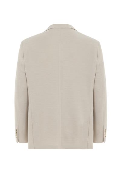 Bej Regular Desenli Mono Yaka 6 Drop Ceket