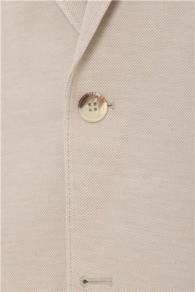 Bej Regular Desenli Mono Yaka 6 Drop Ceket