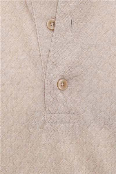 Bej Regular Desenli Polo Yaka Tişört