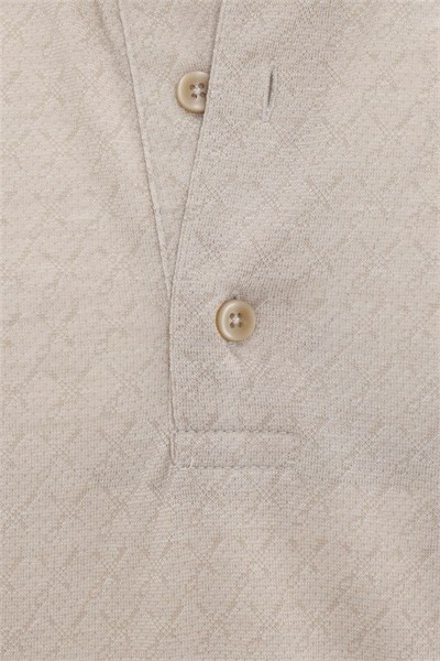 Bej Regular Desenli Polo Yaka Tişört