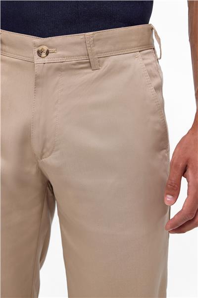 Bej Regular Düz Bermuda Şort