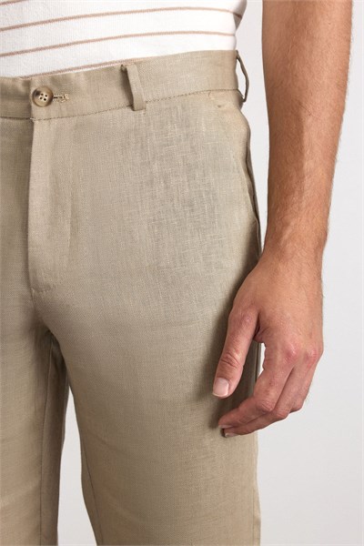 Bej Regular Düz Düz Normal Bel Standart Jogger Pantolon