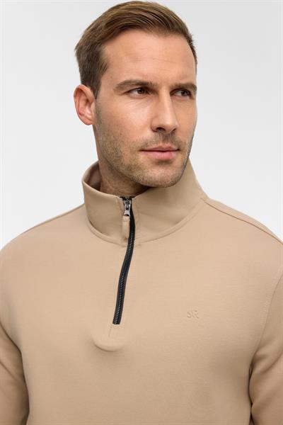 Bej Regular Düz Yarım Balıkçı Yaka Sweatshirt