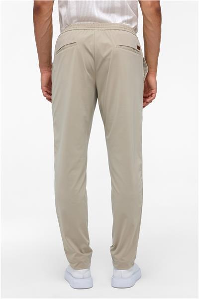 Bej Slim Armürlü Jogger Pantolon