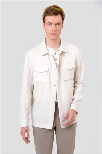 Bej Slim Armürlü Mont