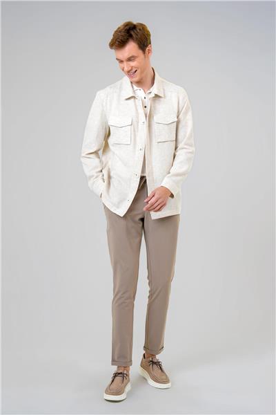 Bej Slim Armürlü Mont