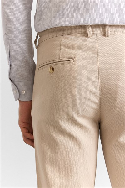 Bej Slim Casual Pantolon