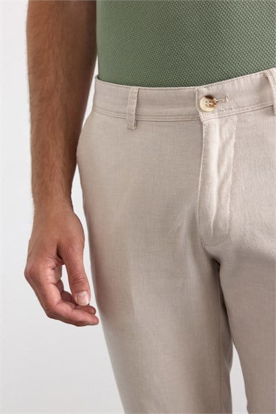 Bej Slim Casual Pantolon