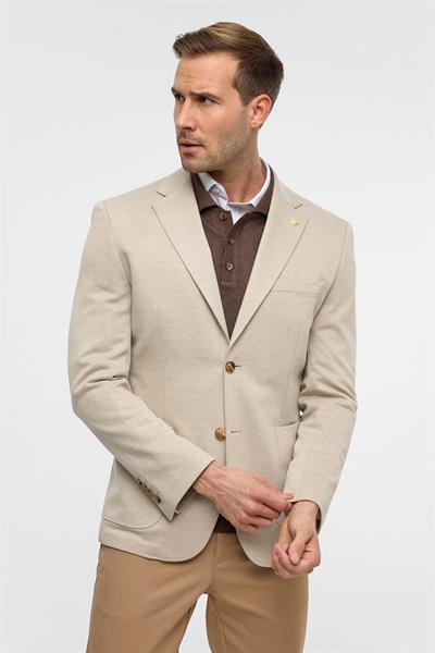 Bej Slim Desenli Mono Yaka 6 Drop Ceket