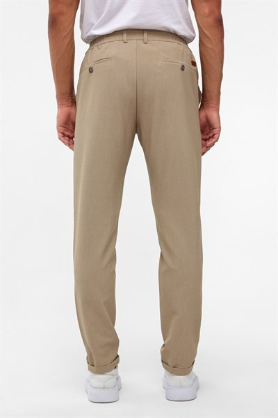 Bej Slim Düz Jogger Pantolon