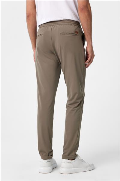 Bej Slim Fit Düz Jogger Pantolon