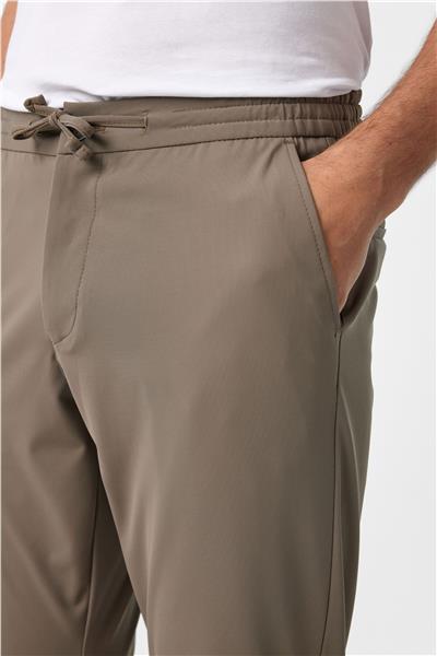 Bej Slim Fit Düz Jogger Pantolon