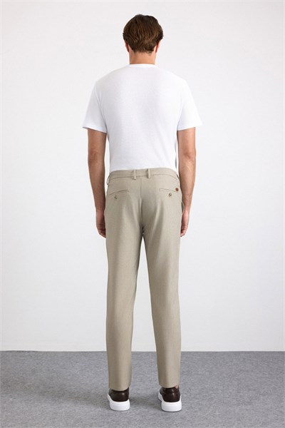 Bej Slim Düz Jogger Pantolon