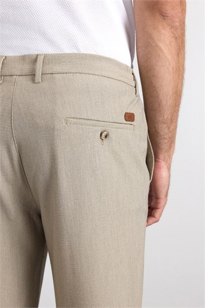 Bej Slim Düz Jogger Pantolon