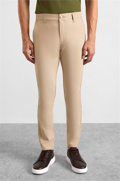 Bej Slim Klasik Pantolon