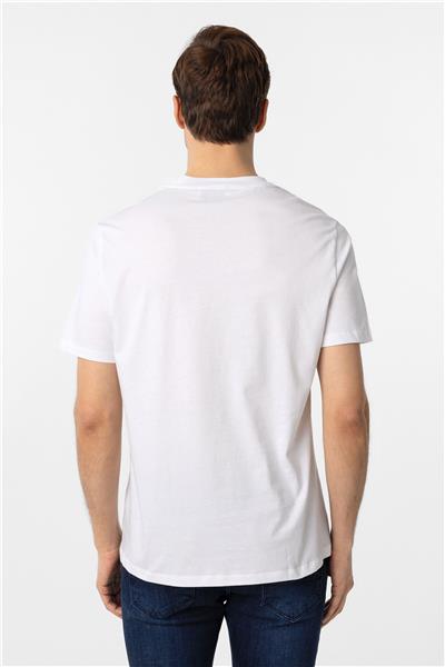 Beyaz Regular Düz Bisiklet Yaka Tişört