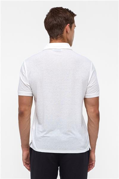 Beyaz Regular Düz Polo Yaka Tişört