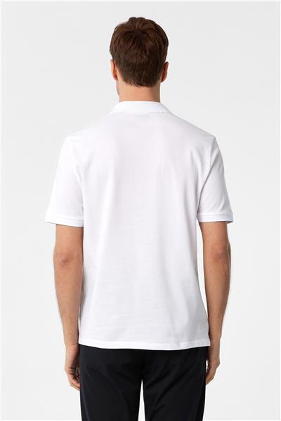 Beyaz Regular Düz Polo Yaka Tişört