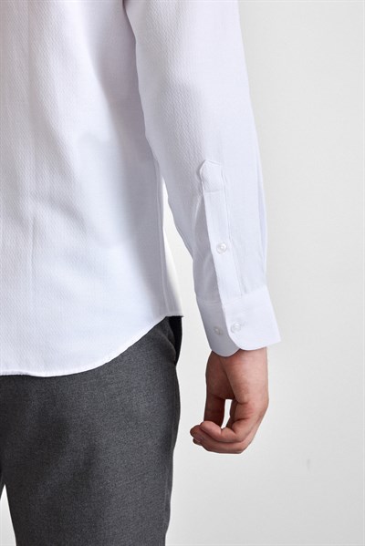 Beyaz Regular Klasik Yaka Casual Gömlek