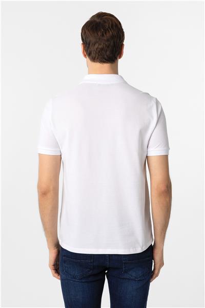 Beyaz Slim Fit Düz Polo Yaka Tişört